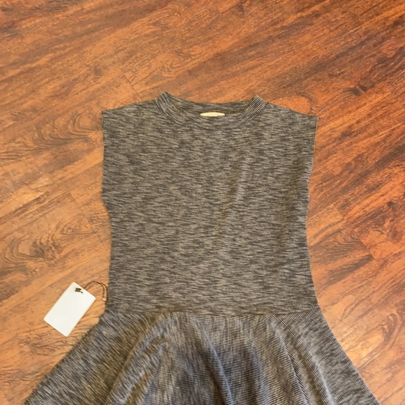 Joyfolie Mia joy dress gray waffle knit sleeveless handkerchief style LG - Picture 2 of 14